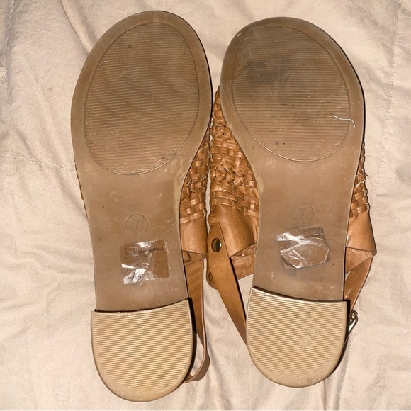Universal Thread Block Heel Sandals Faux Woven Rattan Slingback Open Toe SZ 7 - Picture 5 of 5